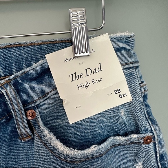 ABERCROMBIE The Dad High Rise Jeans 28 Extra Short - Picture 3 of 11